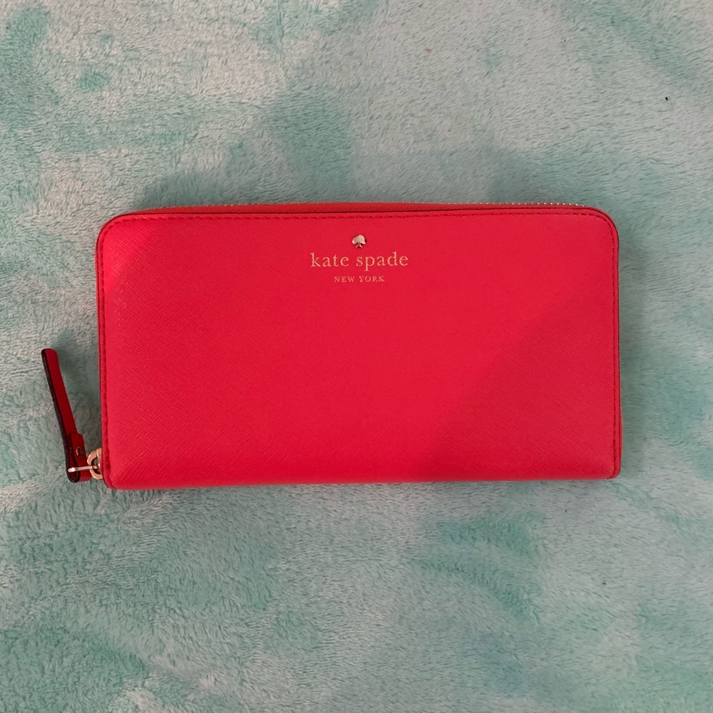 Kate Spade authentic wallet orangish red